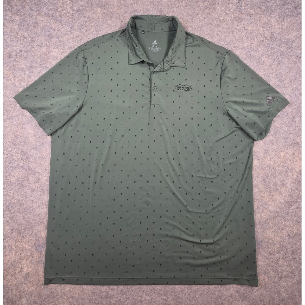 Adidas Mens Primegreen Golf Polo Shirt 2XL Green Tijeras Creek Cactus Print